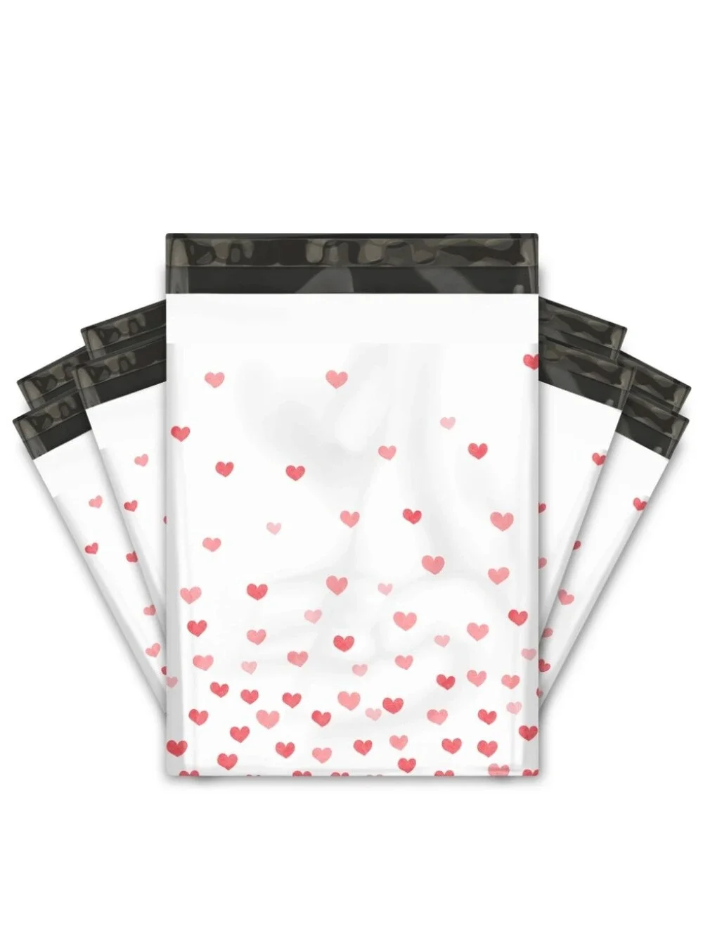 25ct, 10x13 HEARTS POLY MAILERS